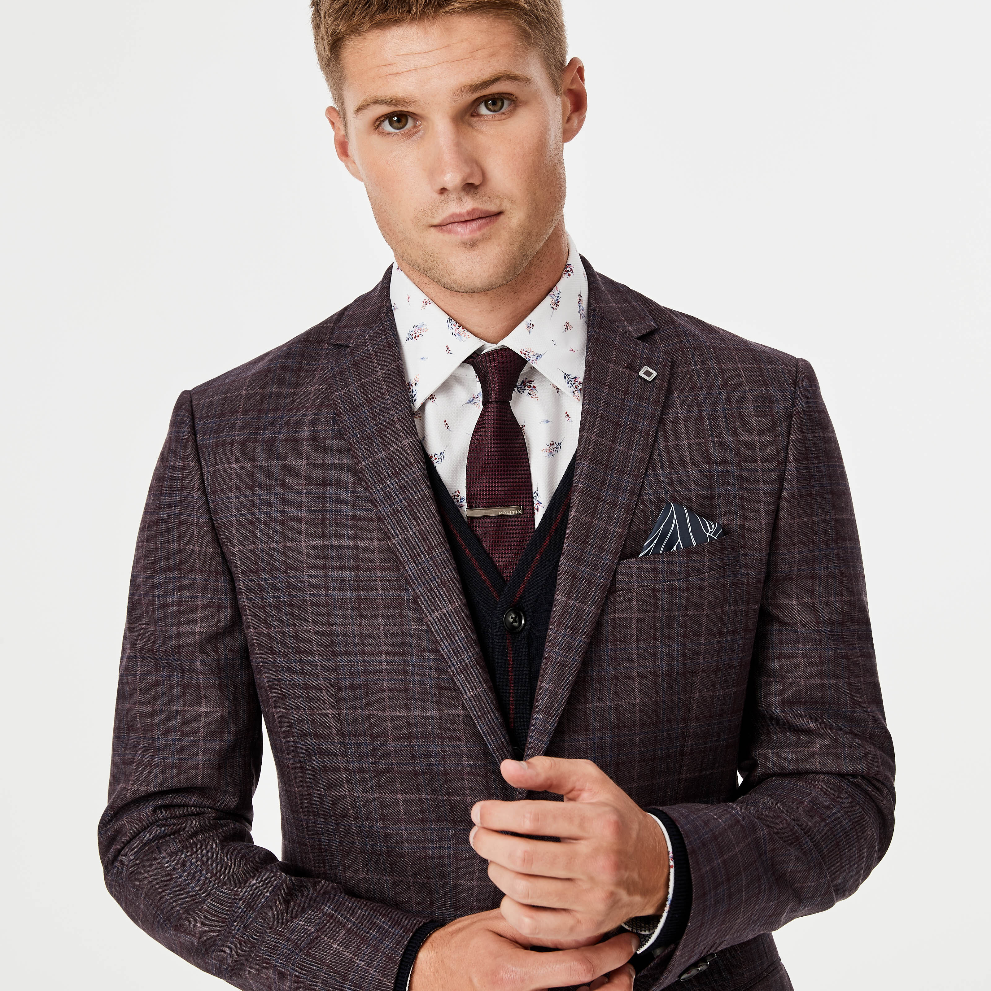 Checkered suit jacket discount mens
